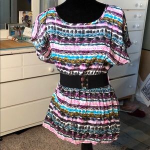 Shirt with built in belt